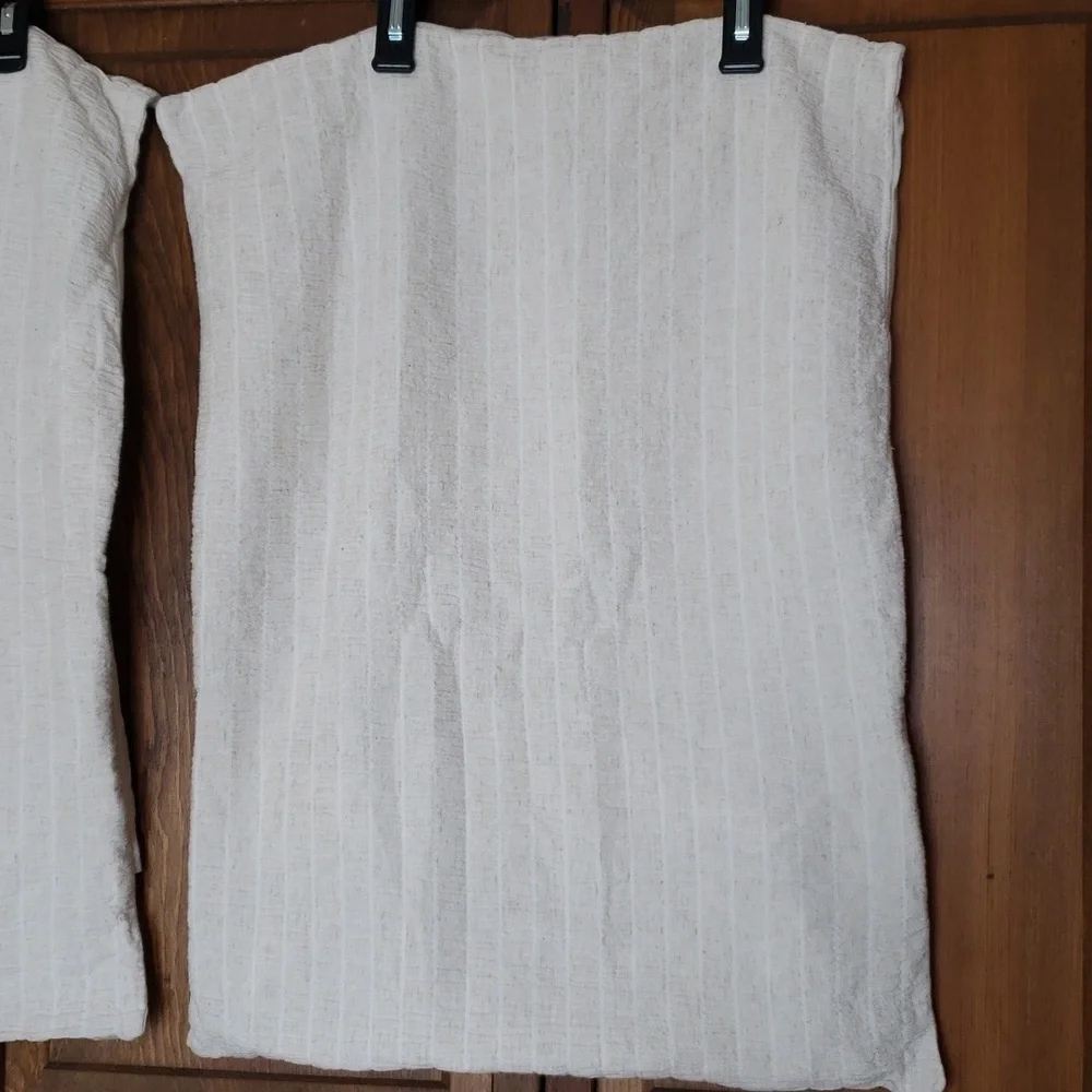 Pottery Barn Beck Ruched Cotton Linen Pillow Sham Set of 2